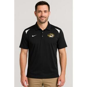 NEW Nike Dri-FIT Missouri Tigers Polo Shirt Men’s Small Black Collegiate Logo